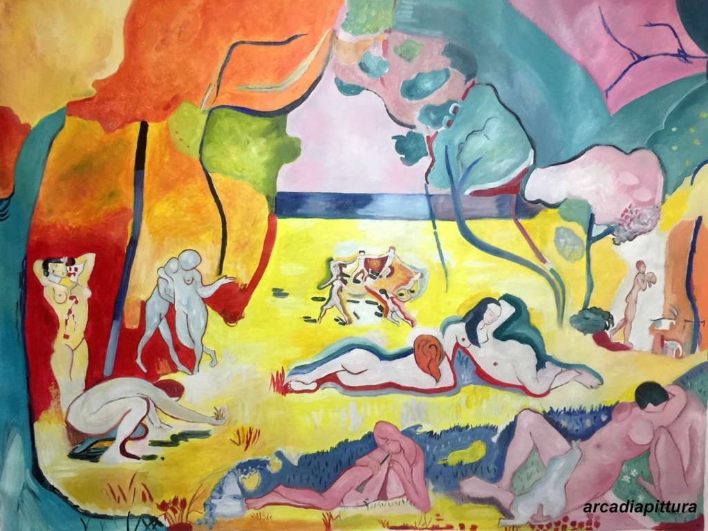  la gioia di vivere dipinto di Henri Matisse . Falso d'autore copia